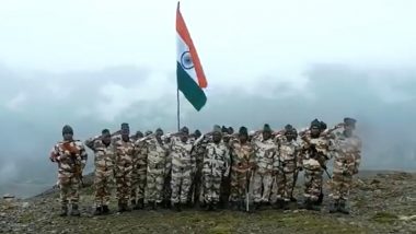 Har Ghar Tiranga: ITBP Personnel Hoist National Flag At 14,000 Feet in Uttarakhand, Chant Vande Mataram;Watch Video